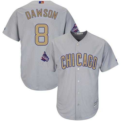 Chicago Cubs #8 Andre Dawson Grey 2017 Gold Program Cool Base Stitched MLB Jersey