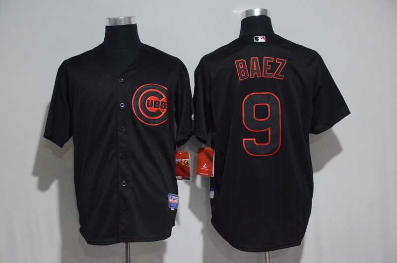 Chicago Cubs #9 Javier Baez Black Cool Base Stitched MLB Jersey