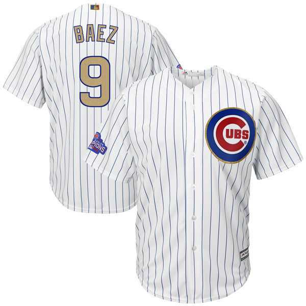 Chicago Cubs #9 Javier Baez White 2017 Gold Program Cool Base Stitched MLB Jersey Chicago Cubs #9 Javier Baez White 2017 Gold Program Cool Base Stitched MLB Jersey