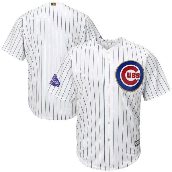 Chicago Cubs Blank White 2017 Gold Program Cool Base Stitched MLB Jersey