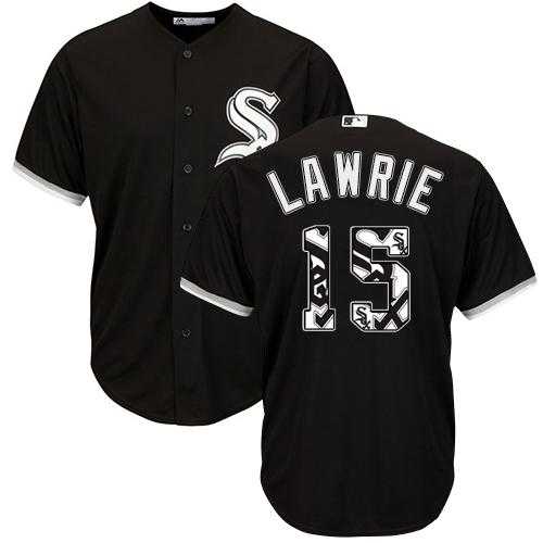 Chicago White Sox #15 Brett Lawrie Black Team Logo Fashion Stitched MLB Jersey