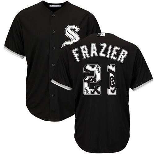 Chicago White Sox #21 Todd Frazier Black Team Logo Fashion Stitched MLB Jersey