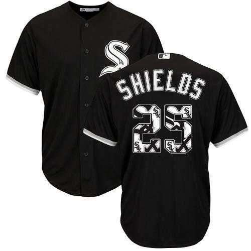 Chicago White Sox #25 James Shields Black Team Logo Fashion Stitched MLB Jersey