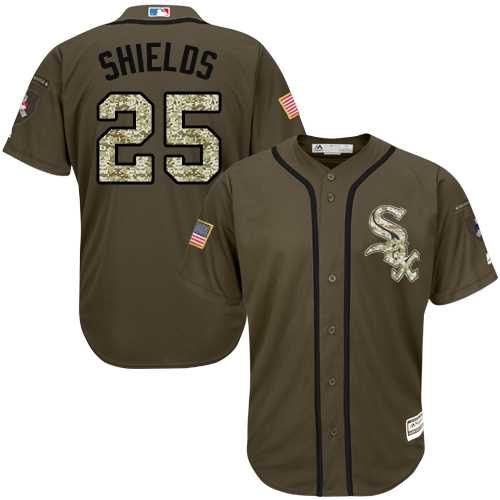 Chicago White Sox #25 James Shields Green Salute to Service Stitched MLB Jersey