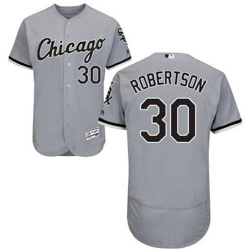 Chicago White Sox #30 David Robertson Grey Flexbase Authentic Collection Stitched MLB Jersey