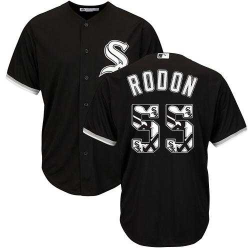 Chicago White Sox #55 Carlos Rodon Black Team Logo Fashion Stitched MLB Jersey
