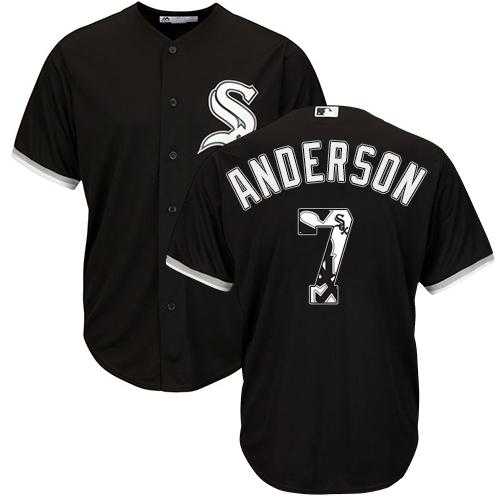 Chicago White Sox #7 Tim Anderson Black Team Logo Fashion Stitched MLB Jersey