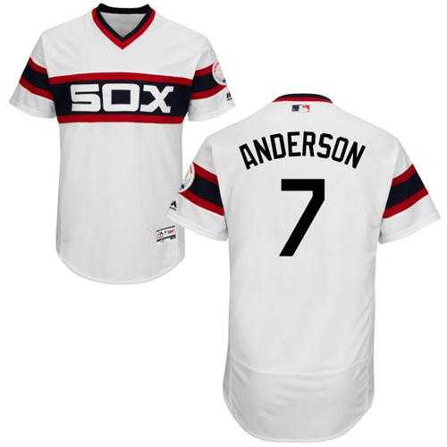 Chicago White Sox #7 Tim Anderson White Flexbase Authentic Collection Alternate Home Stitched MLB Jersey Chicago White Sox #7 Tim Anderson White Flexbase Authentic Collection Alternate Home Stitched MLB Jersey