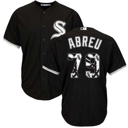 Chicago White Sox #79 Jose Abreu Black Team Logo Fashion Stitched MLB Jersey