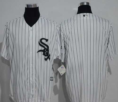 Chicago White Sox Blank White(Black Strip) New Cool Base Stitched MLB Jersey