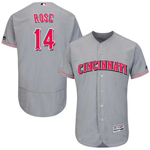 Cincinnati Reds #14 Pete Rose Grey Flexbase Authentic Collection Stitched MLB Jersey Cincinnati Reds #14 Pete Rose Grey Flexbase Authentic Collection Stitched MLB Jersey