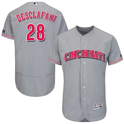 Cincinnati Reds #28 Anthony DeSclafani Grey Flexbase Authentic Collection Stitched MLB Jersey