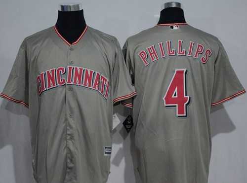 Cincinnati Reds #4 Brandon Phillips Grey New Cool Base Stitched MLB Jersey