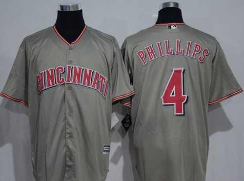 Cincinnati Reds #4 Brandon Phillips Grey New Cool Base Stitched MLB Jersey Cincinnati Reds #4 Brandon Phillips Grey New Cool Base Stitched MLB Jersey