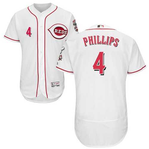 Cincinnati Reds #4 Brandon Phillips White Flexbase Authentic Collection Stitched MLB Jersey