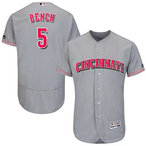 Cincinnati Reds #5 Johnny Bench Grey Flexbase Authentic Collection Stitched MLB Jersey
