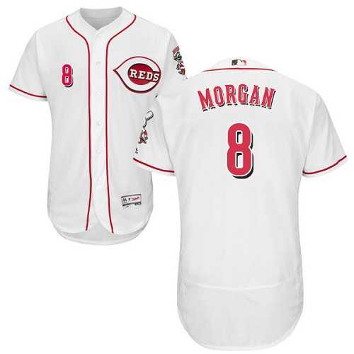 Cincinnati Reds #8 Joe Morgan White Flexbase Authentic Collection Stitched MLB Jersey