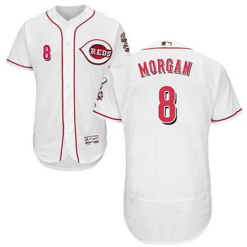 Cincinnati Reds #8 Joe Morgan White Flexbase Authentic Collection Stitched MLB Jersey Cincinnati Reds #8 Joe Morgan White Flexbase Authentic Collection Stitched MLB Jersey