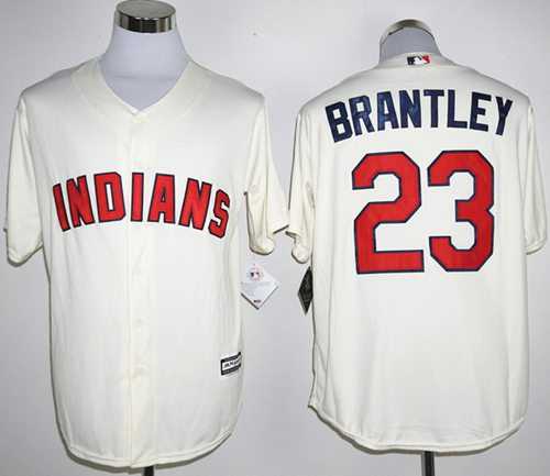 Cleveland Indians #23 Michael Brantley Cream New Cool Base Stitched MLB Jersey
