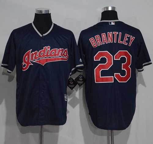 Cleveland Indians #23 Michael Brantley Navy Blue New Cool Base Stitched MLB Jersey