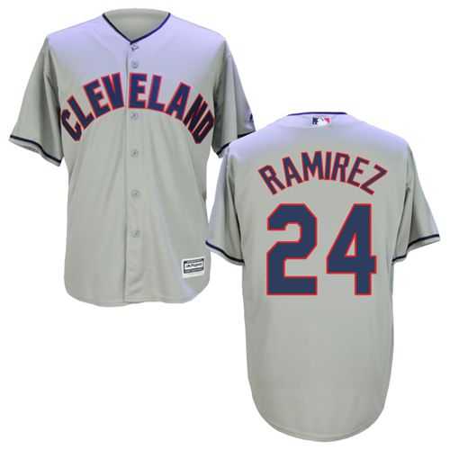 Cleveland Indians #24 Manny Ramirez Grey New Cool Base Stitched MLB Jersey