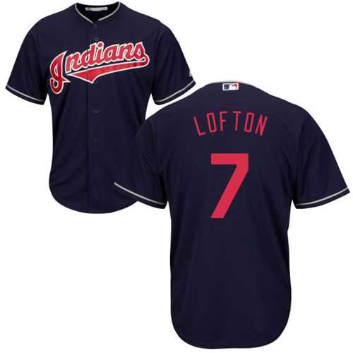 Cleveland Indians #7 Kenny Lofton Navy Blue New Cool Base Stitched MLB Jersey