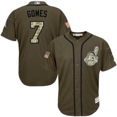 Cleveland Indians #7 Yan Gomes Green Salute to Service Stitched MLB Jersey Cleveland Indians #7 Yan Gomes Green Salute to Service Stitched MLB Jersey