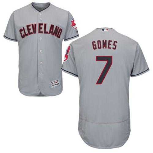 Cleveland Indians #7 Yan Gomes Grey Flexbase Authentic Collection Stitched MLB Jersey