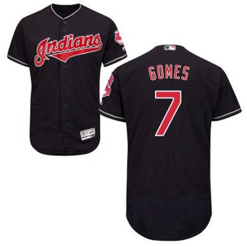 Cleveland Indians #7 Yan Gomes Navy Blue Flexbase Authentic Collection Stitched MLB Jersey