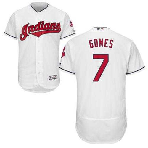 Cleveland Indians #7 Yan Gomes White Flexbase Authentic Collection Stitched MLB Jersey