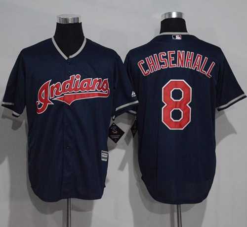 Cleveland Indians #8 Lonnie Chisenhall Navy Blue New Cool Base Stitched MLB Jersey