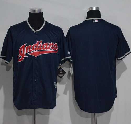 Cleveland Indians Blank Navy Blue New Cool Base Stitched MLB Jersey