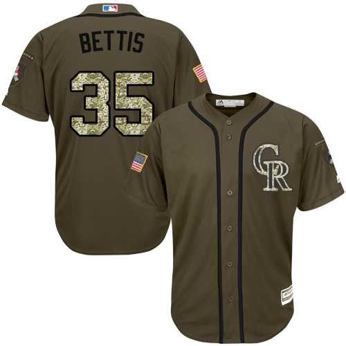 Colorado Rockies #35 Chad Bettis Green Salute to Service Stitched MLB Jersey