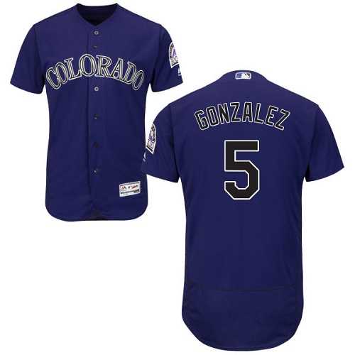 Colorado Rockies #5 Carlos Gonzalez Purple Flexbase Authentic Collection Stitched MLB Jersey