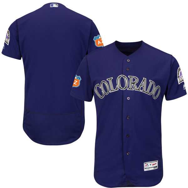 Colorado Rockies Blank Purple 2017 Spring Training Flexbase Authentic Collection Stitched Baseball Jersey