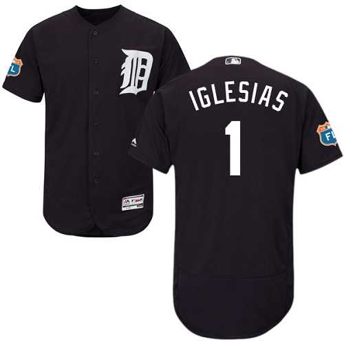 Detroit Tigers #1 Jose Iglesias Navy Blue Flexbase Authentic Collection Stitched MLB Jersey