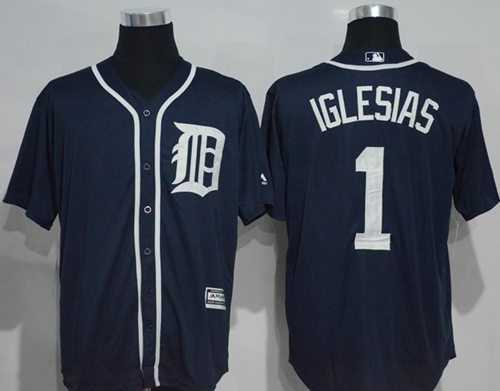 Detroit Tigers #1 Jose Iglesias Navy Blue New Cool Base Stitched MLB Jersey