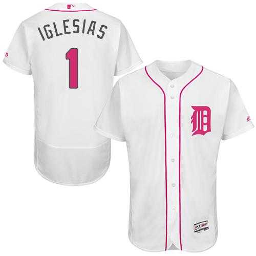 Detroit Tigers #1 Jose Iglesias White Flexbase Authentic Collection Mother's Day Stitched MLB Jersey