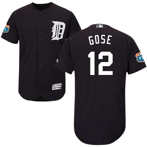 Detroit Tigers #12 Anthony Gose Navy Blue Flexbase Authentic Collection Stitched MLB Jersey
