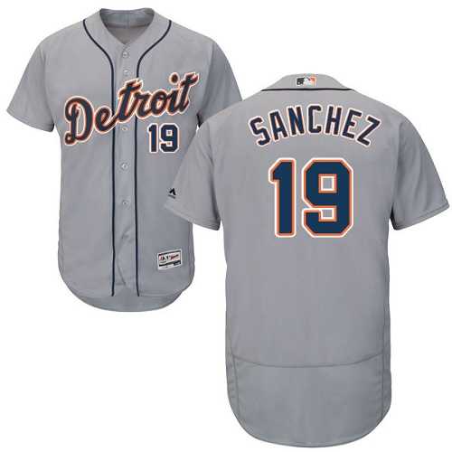Detroit Tigers #19 Anibal Sanchez Grey Flexbase Authentic Collection Stitched MLB Jersey