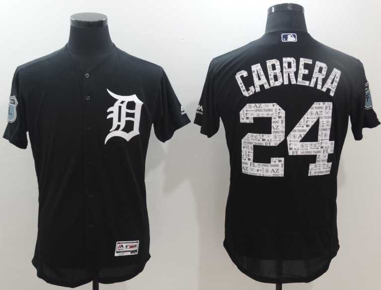 Detroit Tigers #24 Miguel Cabrera Navy 2017 Spring Training Flexbase Authentic Collection Stitched Baseball Jersey