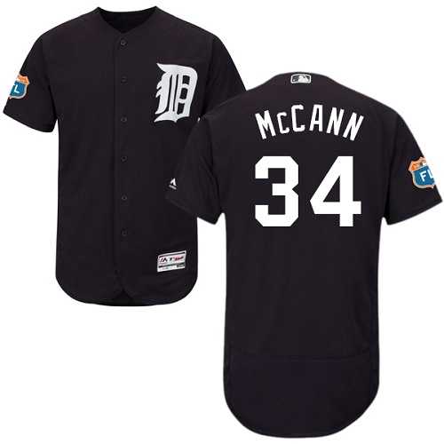 Detroit Tigers #34 James McCann Navy Blue Flexbase Authentic Collection Stitched MLB Jersey