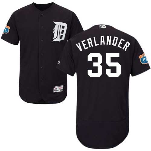 Detroit Tigers #35 Justin Verlander Navy Blue Flexbase Authentic Collection Stitched MLB Jersey