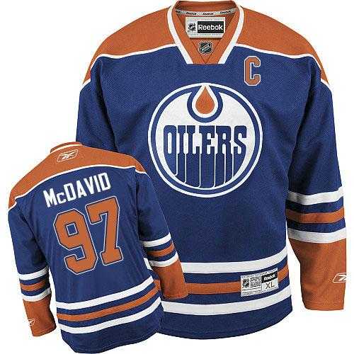 Edmonton Oilers #97 Connor McDavid Light Blue C Patch Stitched NHL Jersey