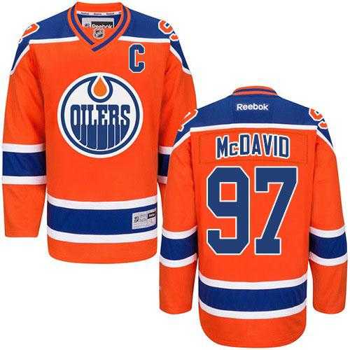 Edmonton Oilers #97 Connor McDavid Orange C Patch Stitched NHL Jersey
