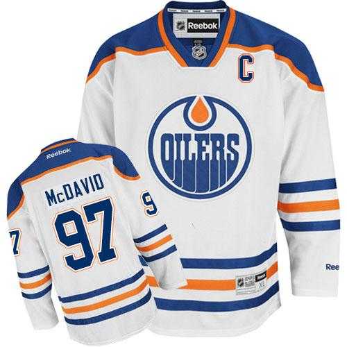 Edmonton Oilers #97 Connor McDavid White C Patch Stitched NHL Jersey