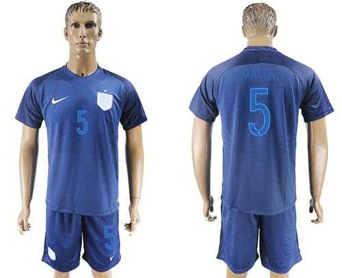 England #5 Smalling Away Soccer Country Jersey