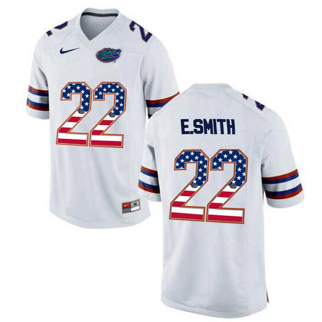 Florida Gators #22 E.Smith White USA Flag College Football Jersey