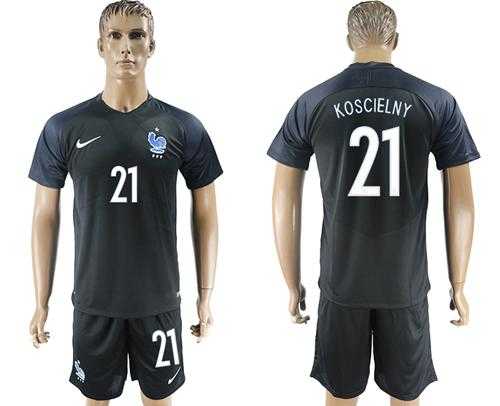 France #21 Koscielny Away Soccer Country Jersey