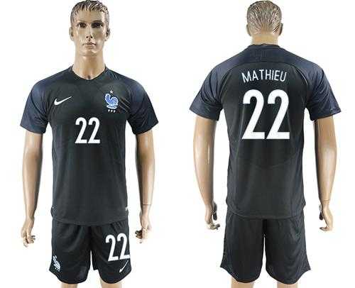 France #22 Mathieu Away Soccer Country Jersey
